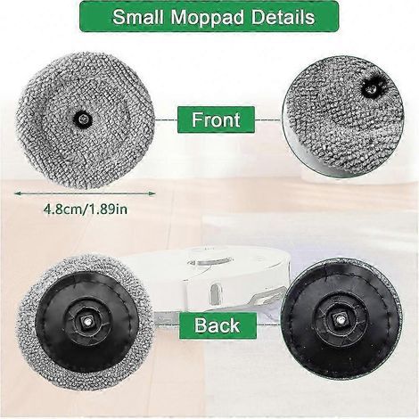 Lot de 12 chiffons de nettoyage en microfibre pour aspirateurs robots, compatibles avec la série Roborock S8, accessoires réutilisables et lavables (1/3)