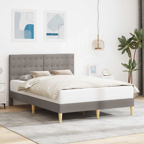 Struttura del letto con testiera Tortora 120 x 190 cm Tessuto vidaXL (1/5)