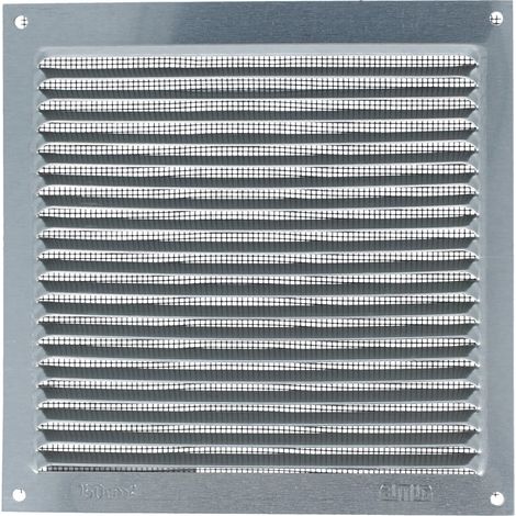 Aluminium Lüftungsgitter mit Netz Lüftungsblech Insektenschutzgitter 170x170mm