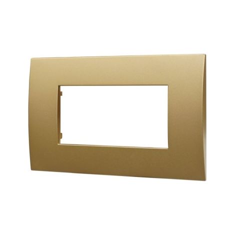 Placca Plastica ETTROIT Serie Venus 4 Posti/Moduli 504 Compatibile Con Vimar Arke, 14 Colori Disponibili (Oro) (1/2)