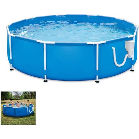 Piscine tubulaire ronde 305 cm – Hauteur 76 cm – Filtration pompe SFX330 2,3m3/h – Liner épaisseur 0,30 mm – Prête à baigner – Summer Fun