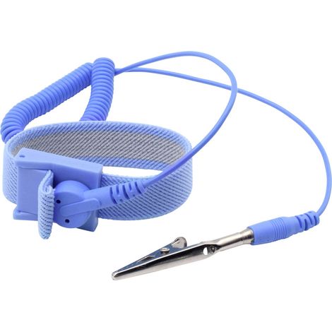 Quadrios ESD-Handgelenkband Blau Druckknopf 10 mm