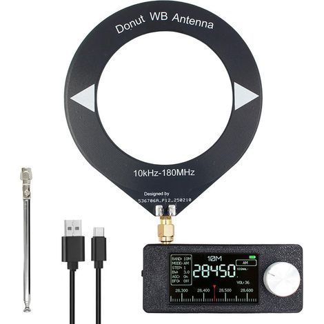 Mini Radio Si4732, 0,5-108 Mhz Mini Radio Si4732 de Poche, Commande Esp 32-S3, avec Batterie 800 Mah, Ecran Ips 1,9 Pouces et Antenne Télescopique Portable, pour Transmission AM, FM, LSB et USB (1/5)
