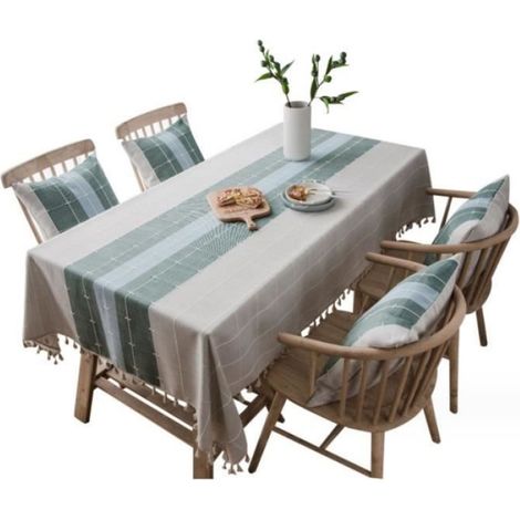 Nappe Anti-tâches,Nappe Rectangulaire Anti Taches,Nappes Impermeable,Linge de Table Lavable Machine,pour Table à Manger,180 x 140 (1/3)