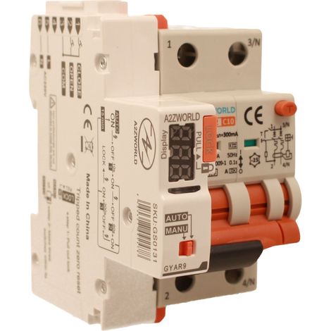 RCBO Interruttore Magnetotermico Differenziale Con Riarmo Automatico, Tipo A - SI Curva C 2P Veri 3M 6000A 300mA, AC 230V IP20 PL8M2, 3 Tentativi (10s/60s/300s), Corrente Disponibili 6A 10A 16A 20A 25