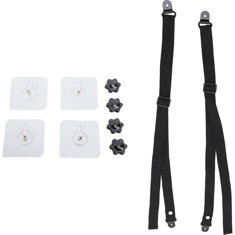2 pièces sangles de sécurité TV réglables adhésives anti-basculement pour meubles ancrages bébé écrans plats fixation mur armoire bureau (1/5)