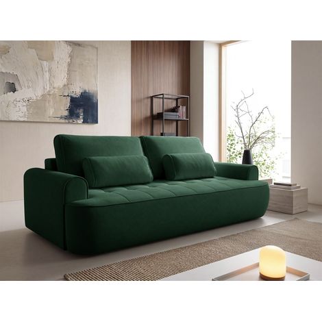 Sofa 3-Sitzer mit Schlaffunktion HUNTER in Stoff Soft Grün (1/5)