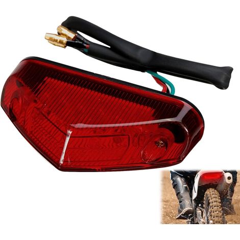 Feu Arrière Moto, 12 Volts Haute Luminosité, Universel, Rouge, Étanche, Résistant à la Corrosion, LED, Motocyclette, Feu Arrière, Stop (1/5)