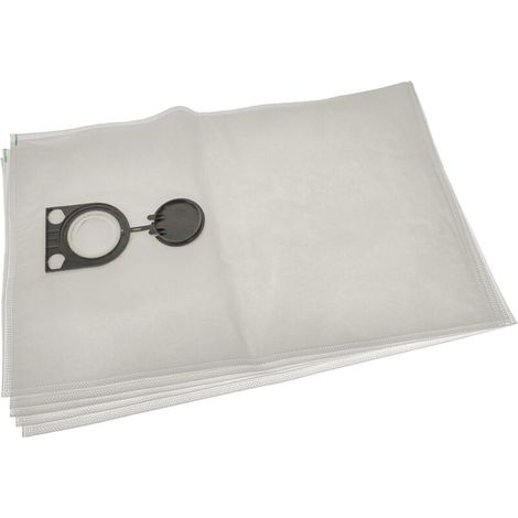 Lot de 5 sacs pour aspirateur Metabo ASR 25 L SC, ASR 35 ACP L/M/H – Microfibre non tissée – 66 cm x 40 cm – Blanc (1/4)