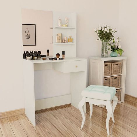 Coiffeuse Bois d’ingénierie 75x40x141 cm Blanc (1/5)