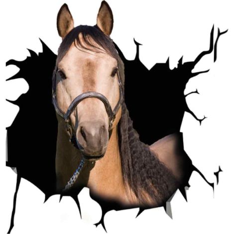 Stickers muraux animaux, stickers tête de cheval, stickers électrostatiques créatifs pour vitres de voiture. (1/5)