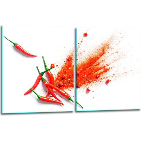 2 plaques de protection en verre pour cuisinière 40x52 piment (1/5)