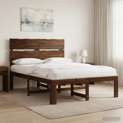 Cama doble con cabecero ROSTOCK Marrón Oscuro 120 x 190 cm (1/5)