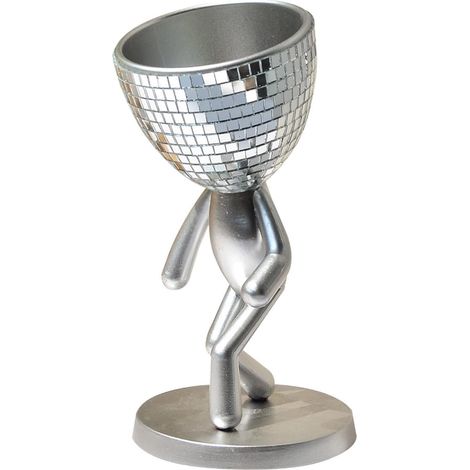 Vase décoratif brillant à miroir réfléchissant, petit vase en verre en forme de personnage (1/5)