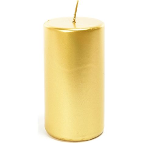 CANDELA PILLAR ORO LUCIDO IN CERA  DIAM. 6X12H CM DI MERCURY