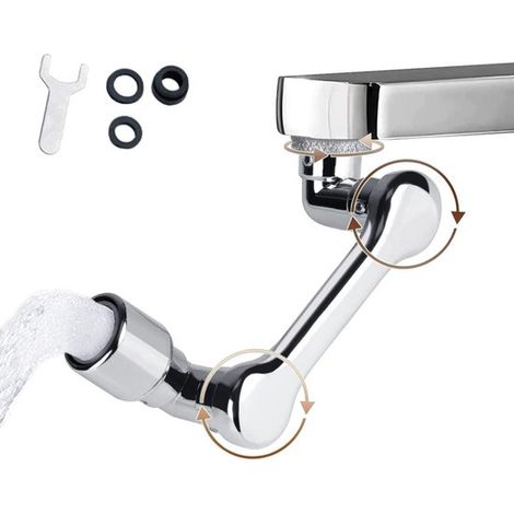 Prolunga per rubinetto a risparmio idrico, ruotabile a 1080°, aeratore per rubinetto, testina flessibile universale girevole per rubinetto (1/5)