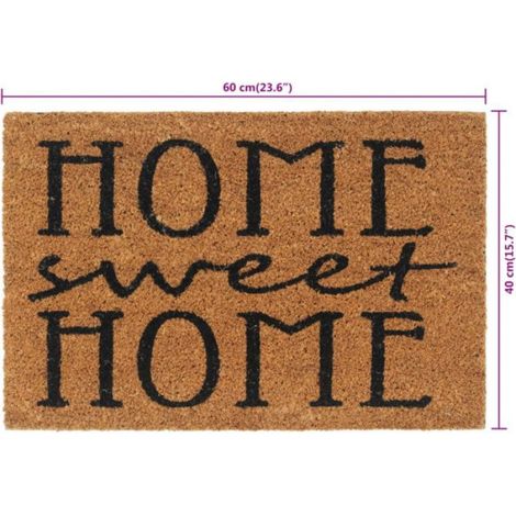 Tapis De Porte - Fibre De Coco - 40x60 Cm - Antidérapant Pvc - Intérieur Extérieur - 1 Pièce (1/5)
