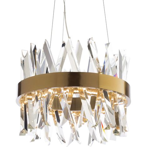 Visconte Flusso Ceiling Pendant Small Round Adjustable LED Light - Antique Brass (1/5)