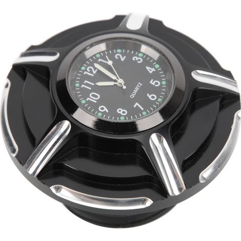 Bouchon de réservoir essence moto avec horloge, remplacement pour Defender FXDP 2001-2004, noir, couvercle carburant chronomètre, pièce compatible Harley-Davidson. (1/5)