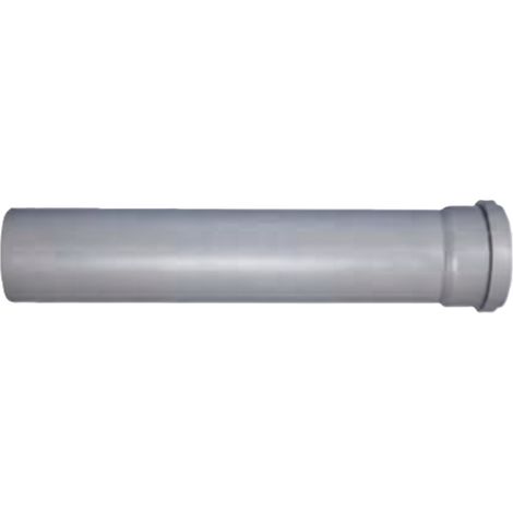 Tubo di scarico in pp-tech grigio dn 90 lunghezza 500 mm con estremità lisce bampi tem090500