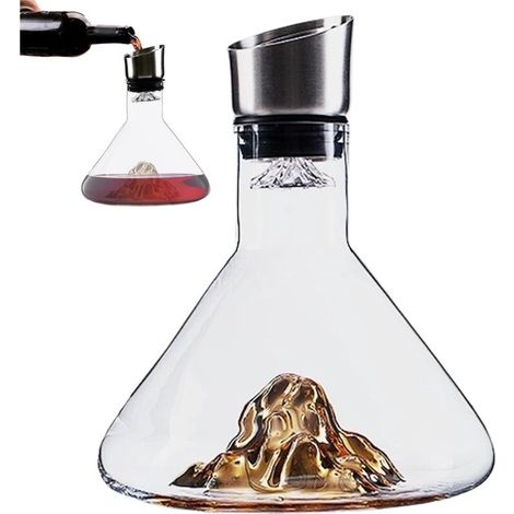 Decanteur Aérateur À Vin Avec Filtre, 1500 Ml Carafe À Vin Rouge En Verre Transparent Avec Couvercle, Carafe À Vin Rouge Avec Aérateur Intégré (1/5)