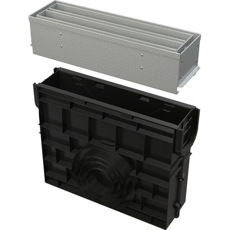 Alcadrain AVZ101R-R123R Servicebox für Schlitzrinne, symmetrisch, 100 mm, verzinkt (1/4)