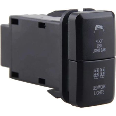 Barra luminosa a doppio LED 12 V per auto, pulsante on/off, blu/verde, compatibile con fari Prado (1/5)