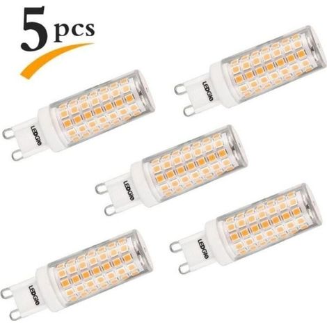 8W Ampoules LED G9 88LEDS 700lm, Blanc chaud, 3000K, Non-dimmable, Équivalent de l'ampoule traditionnelle 80W, 5 Pcs (1/4)