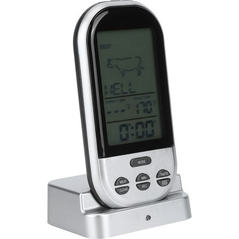 Thermomètre alimentaire électronique numérique sans fil avec sonde pour grillades, barbecue et cuisine à la maison (1/5)