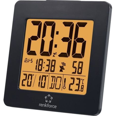 Trywise 1383425 radiopiloté(e) Réveil noir Heures de réveil 2 (1/4)