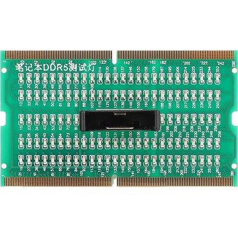 Carte de test de slot mémoire RAM DDR5 pour ordinateur portable, outil de diagnostic PCB avec indicateur LED pour carte mère. (1/5)