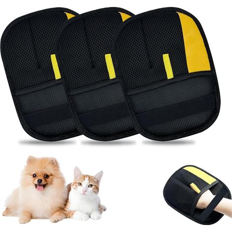 Guanti in 3 pezzi - per rimuovere il pelo di animali domestici da cani e gatti - guanti elettrostatici riutilizzabili - peli di animali domestici - rimuovi peli di animali domestici - nuovo strumento (1/4)