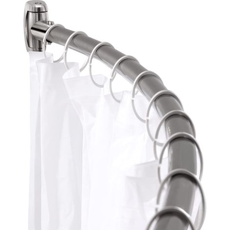 Tringle à rideau de douche incurvée réglable extra large de 106,7 à 188 cm, antirouille, en acier inoxydable, pour salle de bain, à percer (1/5)