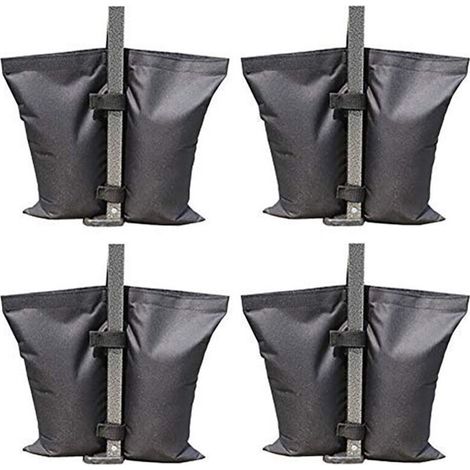 Sac de lestage robuste de qualité industrielle avec coutures doubles pour auvent de tente dépliable ，Tente fixe sac de sable，Noir，41.5x40x34cm