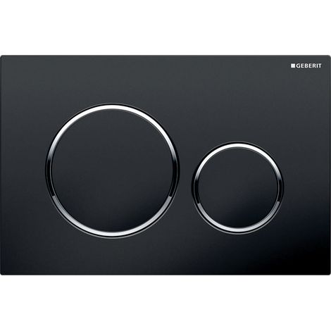 Placca di comando nera cromata per cassette WC 24.6x16.4 cm (1/4)