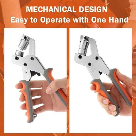 UlisemKit d'outils pour œillets, presse à œillets, pince à œillets, ensemble manuel avec 300 œillets dorés de 10,5 mm, œillets métalliques portables pour ceintures, travaux manuels, affiches (1/3)