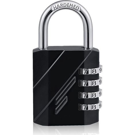 Cadenas à Combinaison à 4 Digit,Serrure Combinée,Cadena a code pour casier vestiaire sport pour Gymnase, école, Portail, Hangar, Garage, Rangement (1/4)