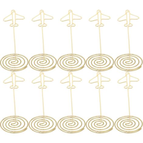 10 Pièces Support Photo de Table en Métal Or d'avion, Porte-Pince Pratique pour Mémos et Décoration Intérieure Lors de Fêtes la Maison (1/5)
