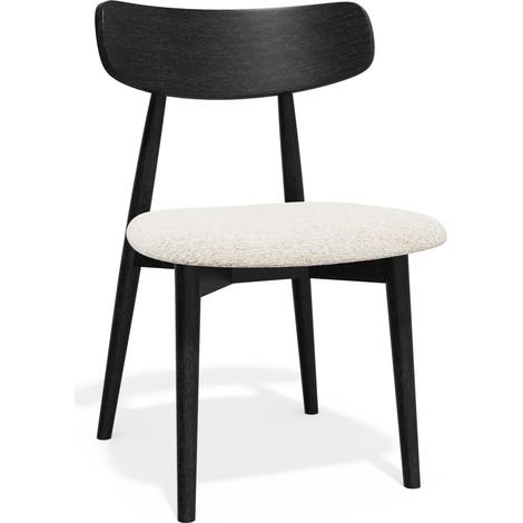 Lot de 2 chaises en bouclette crème UGO (1/5)