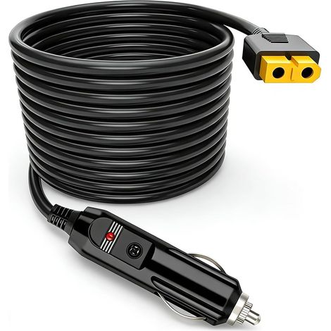 XT60 12V 24V Car Cigarette Lighter Charger with 16AWG Power Cable, XT60 Cigarette Lighter Adapter for Powerstation Portable Power Station (1/5)