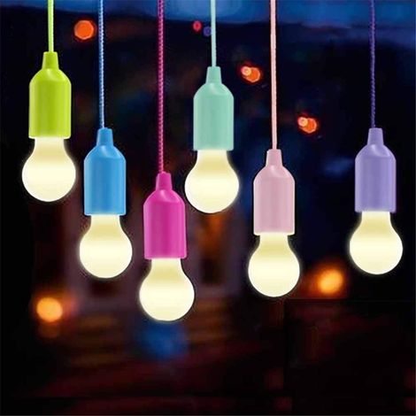 Lampe LED portable 6 pièces pour randonnée, pêche, bureau, camping, tente, jardin - Fonctionne sur piles