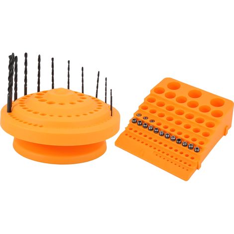 Coffret de rangement universel ER11 pour forets, avec support et organisateur, et boîte à outils rotative avec mandrin pour forets. (1/5)