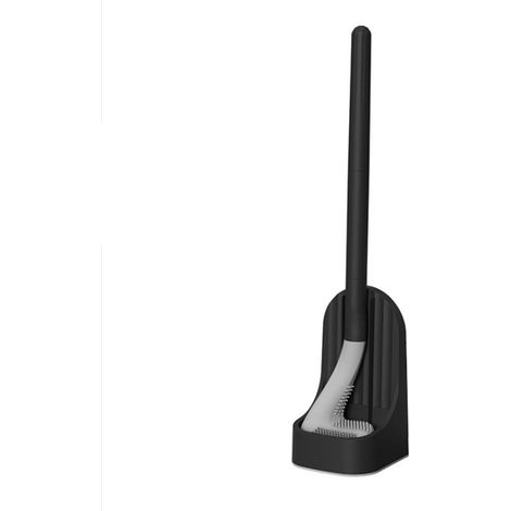 Brosse WC flexible à 360° avec base, sans perçage ni clouage, outil de nettoyage ménager sans tête pour salle de bain. (1/5)