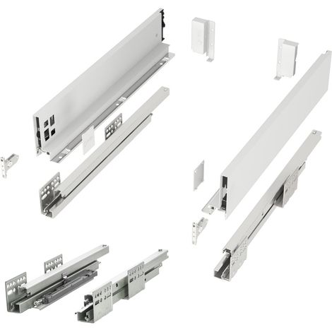 Schubladensystem JUNKER SLIM weiß H: 84 mm Push to Open bis 35 kg belastbar mit 13 mm schlanken Schubladenzargen - Nennlänge 500 mm (1/5)