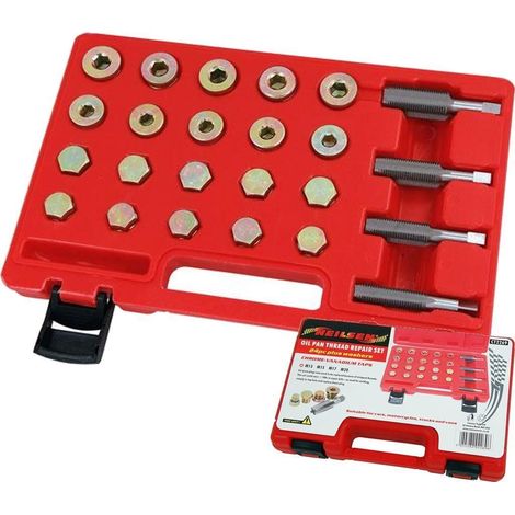 Neilsen 24pc Oil Sump Plug Pan Thread Repair Kit Re Taps M14 - M20 Set (1/2)