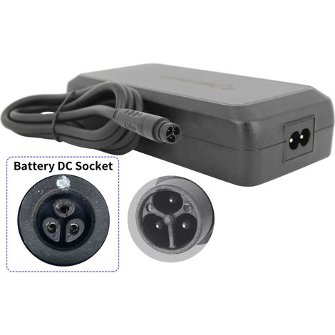 PowerSmart 54,6V 3A Chargeur avec prise ronde à 3 broches, pour batterie lithium 48V (1/5)