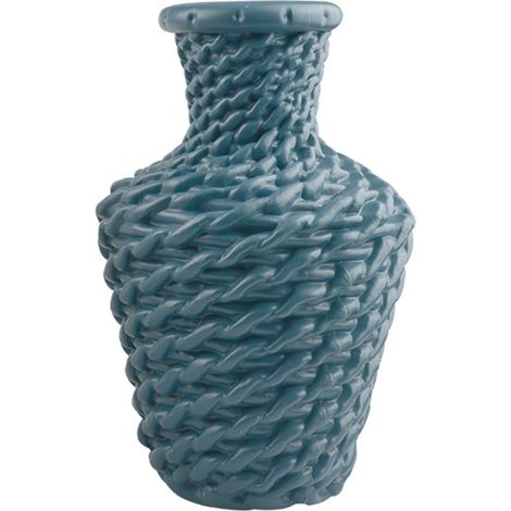 Vase nordique en plastique imitation rotin, bleu, pour fleurs séchées et humides. Décoration