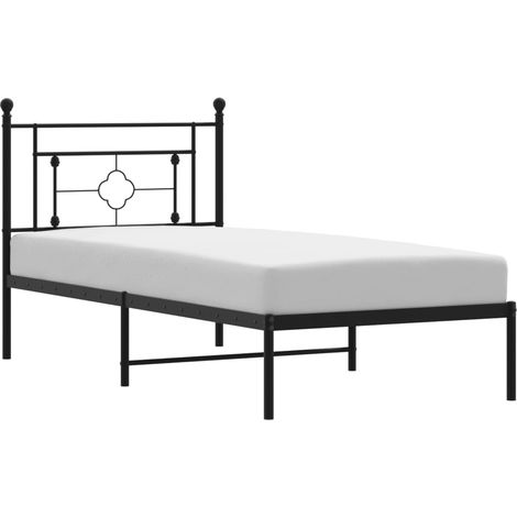 Maison Exclusive - Giroletto con Testiera in Metallo Nero 90x190 cm