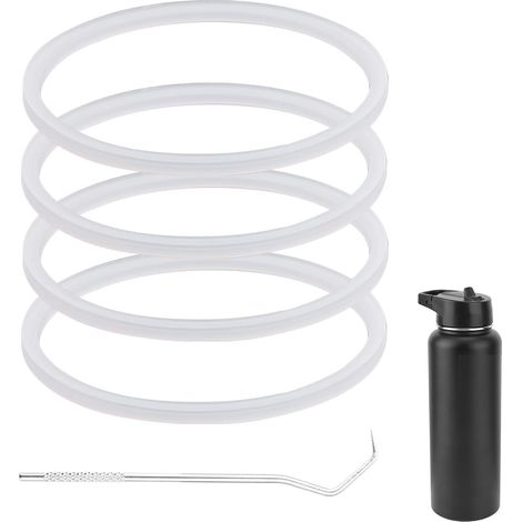 Lot de 4 Joints de Rechange pour Gourde à Large Ouverture IRON °FLASK 32/40/64 oz, Joints d'Étanchéité en Silicone Anti-Fuite pour Couvercle de Paille à Mousqueton IRON °FLASK (1/5)