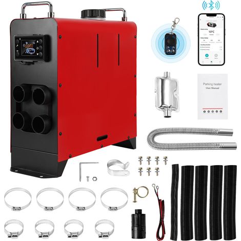 Wolketon Diesel Standheizung 8 KW Luftheizung Air Heater Luft Dieselheizung 12V 24V für Auto RV LKW Wohnmobil Bus LCD schalter App Control Rot (1/5)